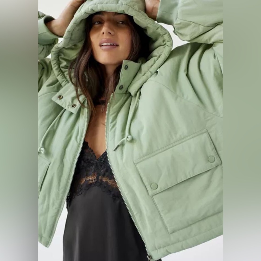 Urban Outfitters Green Cropped Coat